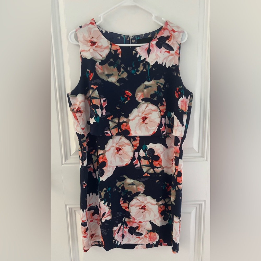 Floral Sleeveless Dress - Black and Pink